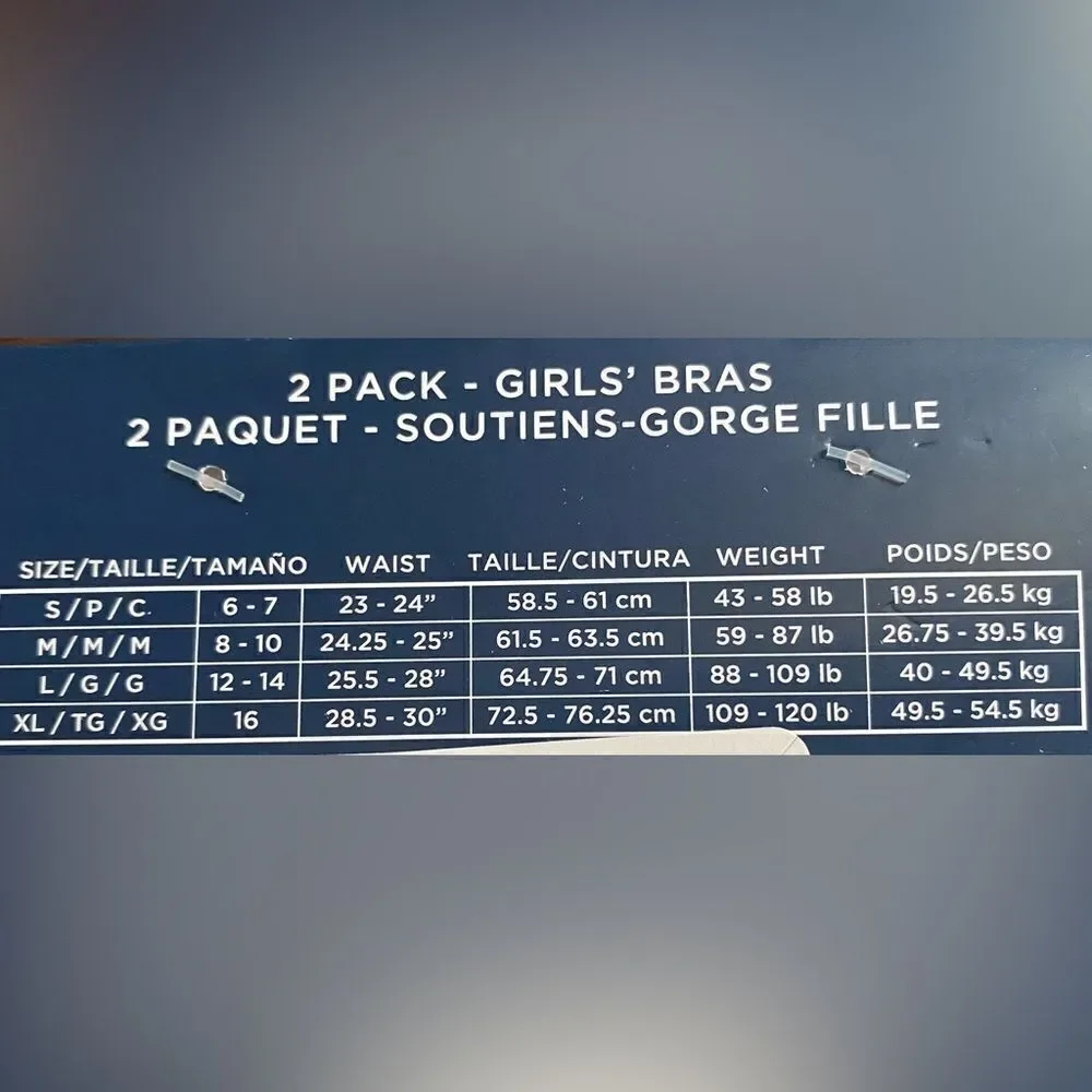 Tommy Hilfiger Girls Bra 2 Pack